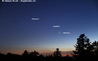 Rendezvous von Venus und Jupiter im Juni / July 2015