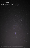 Erster Winter, erster Orion, erstaunlich wie der Orionnebel damals rausgekommen ist