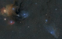 Rho Ophiuchi Nebel-Komplex mit dem blauen Pferdekopfnebel im Sternbild Scorpius.